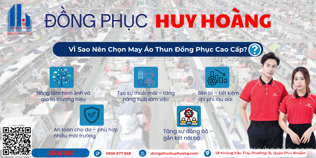 May Áo Thun Đồng Phục Cao Cấp Tại Đồng Phục Huy Hoàng