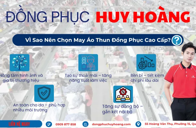 May Áo Thun Đồng Phục Cao Cấp Tại Đồng Phục Huy Hoàng