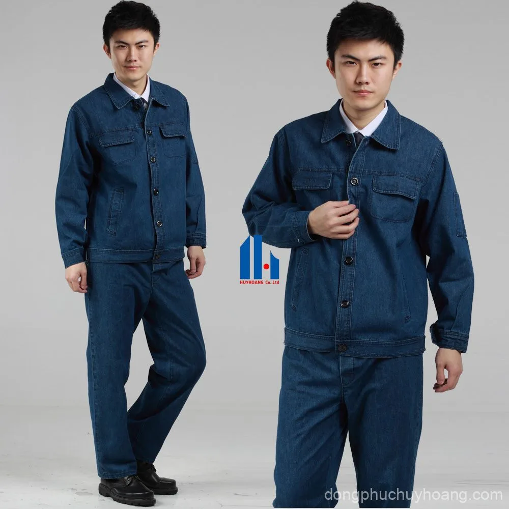 May đồng phục jean