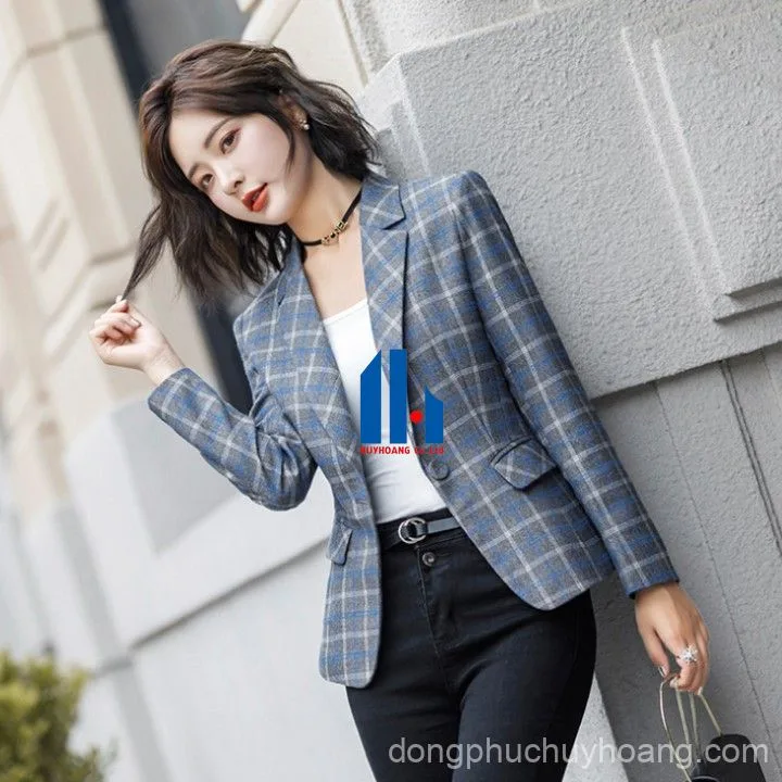May đồng phục công sở vest sọc