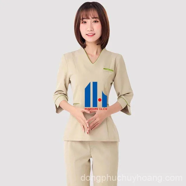 may đồng phục spa nhân viên massage