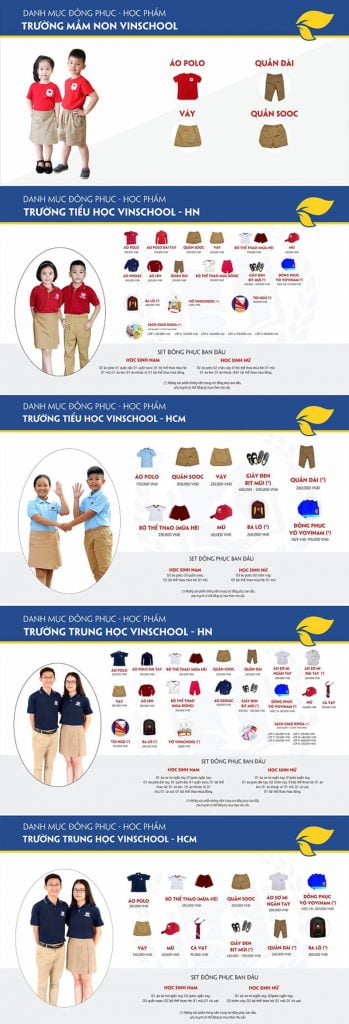 Đồng Phục Tiểu Học Vinschool ở Miền Nam