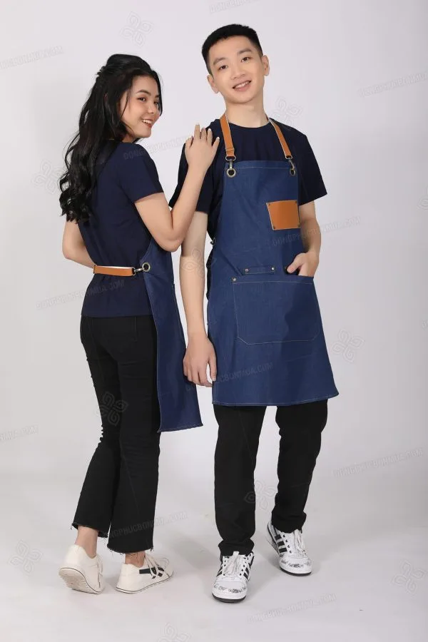 Áo phông tạp dề denim