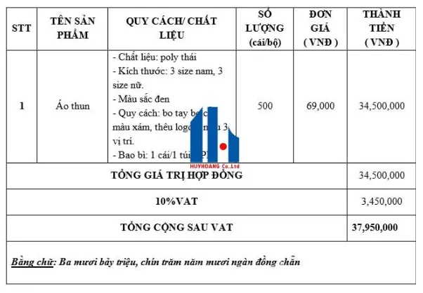 Mẫu Hợp Đồng May Quần Áo Đồng Phục