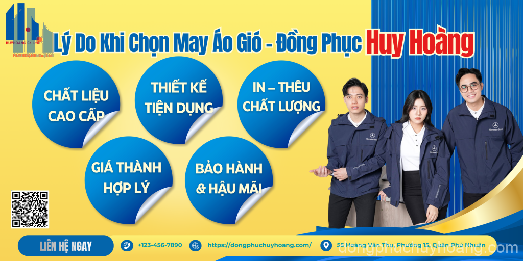 May Áo Gió Đồng Phục Giá Rẻ Tại Đồng Phục Huy Hoàng