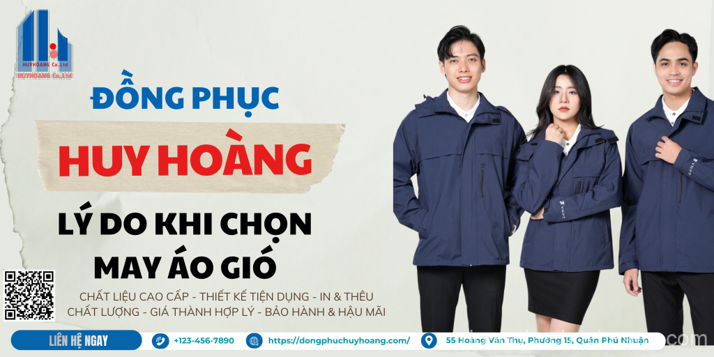 May Áo Gió Đồng Phục Giá Rẻ Tại Đồng Phục Huy Hoàng