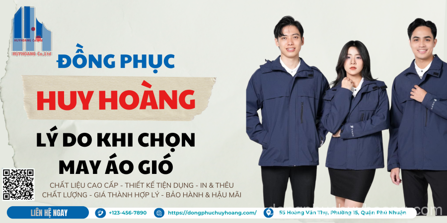May Áo Gió Đồng Phục Giá Rẻ Tại Đồng Phục Huy Hoàng