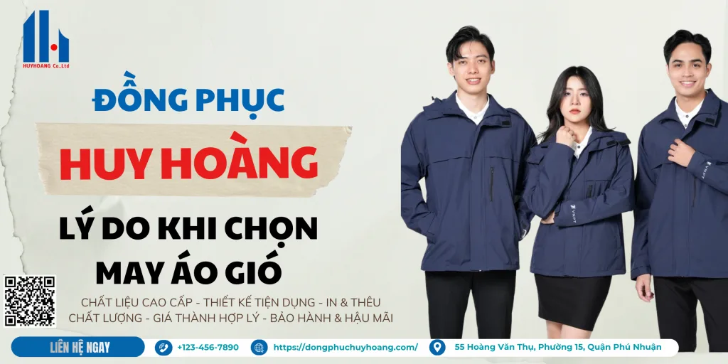 May Áo Gió Đồng Phục Giá Rẻ Tại Đồng Phục Huy Hoàng